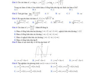 Đề khảo sát Toán 12 lần 2 năm 2019 2020 THPT Nông Cống 2 Thanh Hóa