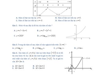 Đề khảo sát Toán 12 lần 2 năm 2019 2020 trường Thạch Thành 3 Thanh Hóa