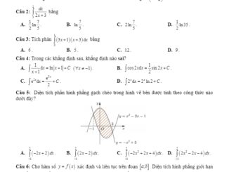 Đề kiểm tra 45 phút HK2 Toán 12 năm 2019 2020 trường THPT Phan Ngọc Hiển Cà Mau