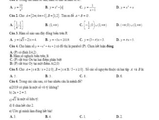 Đề kiểm tra bài 1 Toán 10 năm 2019 2020 trường Phước Vĩnh Bình Dương
