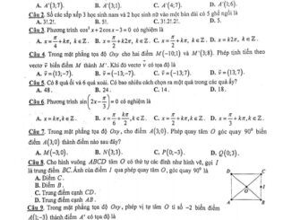 Đề kiểm tra cuối học kì 1 Toán 11 năm 2020 2021 sở GD&ĐT Kon Tum