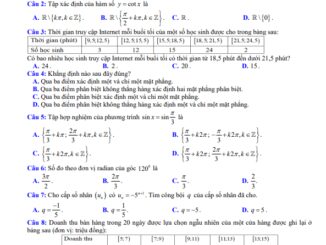 Đề kiểm tra cuối học kì 1 Toán 11 năm 2023 2024 sở GD&ĐT Bắc Giang