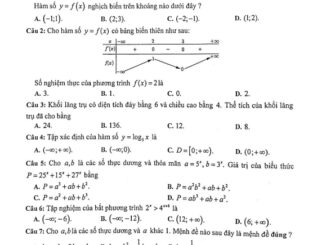 Đề kiểm tra cuối học kì 1 Toán 12 năm 2020 2021 sở GD&ĐT Kon Tum
