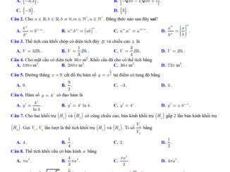 Đề kiểm tra cuối học kỳ 1 Toán 12 năm 2023 2024 sở GD&ĐT Bắc Ninh