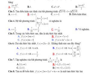 Đề kiểm tra Đại số 10 chương 4 năm 2019 2020 trường Đoàn Thượng Hải Dương