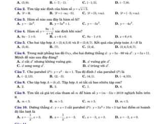 Đề kiểm tra định kỳ học kỳ 1 Toán 10 trường THPT Võ Thành Trinh An Giang