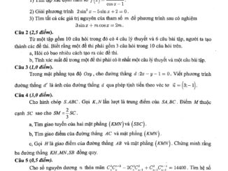 Đề kiểm tra định kỳ lần 1 Toán 11 năm 2019 2020 sở GD&ĐT Bắc Ninh