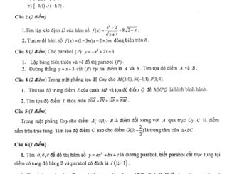 Đề kiểm tra giữa HK1 Toán 10 năm 2019 2020 trường Huỳnh Thúc Kháng Hà Nội