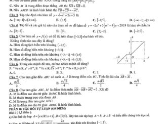 Đề kiểm tra giữa HK1 Toán 10 năm 2019 2020 trường Thăng Long Hà Nội
