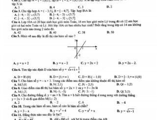 Đề kiểm tra giữa HK1 Toán 10 năm 2020 2021 trường THPT Nhân Chính Hà Nội