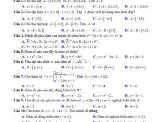Đề kiểm tra giữa HK1 Toán 10 năm 2020 2021 trường THPT Yên Mô B Ninh Bình