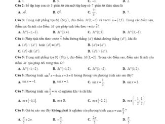 Đề kiểm tra giữa HK1 Toán 11 năm 2019 2020 trường Chu Văn An Hà Nội