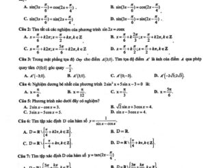 Đề kiểm tra giữa HK1 Toán 11 năm 2020 2021 trường THPT Nhân Chính Hà Nội