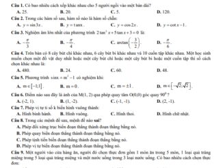 Đề kiểm tra giữa học kỳ 1 Toán 11 năm 2020 2021 trường THPT Ngô Gia Tự Đắk Lắk