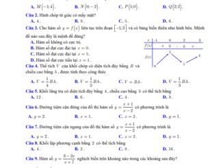 Đề kiểm tra giữa học kỳ 1 Toán 12 năm 2020 2021 sở GD&ĐT Bắc Ninh