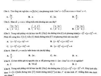 Đề kiểm tra giữa kì 1 Toán 11 năm 2019 – 2020 trường THPT Việt Đức – Hà Nội