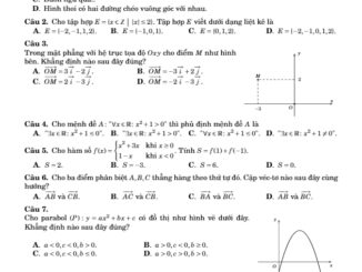 Đề kiểm tra giữa kỳ 1 Toán 10 năm 2019 2020 trường Nguyễn Khuyến Nam Định