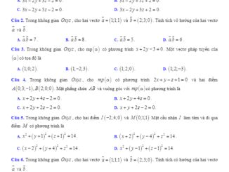 Đề kiểm tra Hình học 12 chương 3 năm 2018 2019 trường Cây Dương Kiên Giang