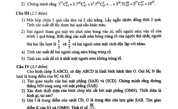 Đề kiểm tra HKI Toán 11 năm 2019 2020 trường Trần Hưng Đạo Hà Nội