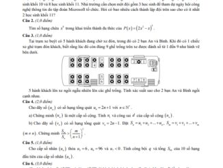 Đề kiểm tra học kì 1 Toán 11 năm 2019 2020 trường THPT Thủ Đức TP HCM