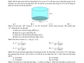 Đề kiểm tra học kì 1 Toán 12 năm 2019 2020 trường THPT Thủ Đức TP HCM