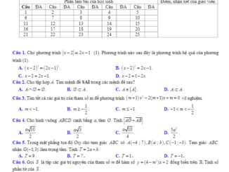Đề kiểm tra học kỳ 1 Toán 10 năm 2019 2020 trường THPT Kim Liên Hà Nội
