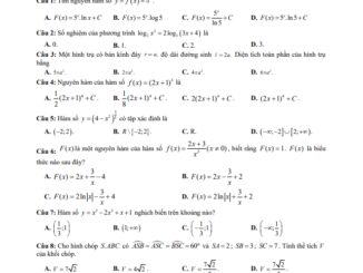 Đề kiểm tra học kỳ 1 Toán 12 năm 2019 2020 trường THPT Bình Tân TP HCM