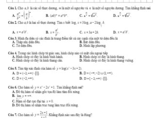 Đề kiểm tra học kỳ 1 Toán 12 năm 2019 2020 trường THPT Kim Liên Hà Nội
