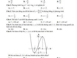 Đề kiểm tra học kỳ 1 Toán 12 năm 2023 2024 sở GD&ĐT Hậu Giang