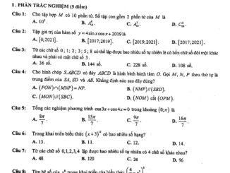 Đề kiểm tra khảo sát nửa kỳ 1 Toán 11 trường THPT Phan Huy Chú Hà Nội