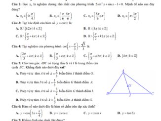 Đề kiểm tra Toán 11 lần 1 năm 2020 2021 trường THPT Lý Thái Tổ Bắc Ninh