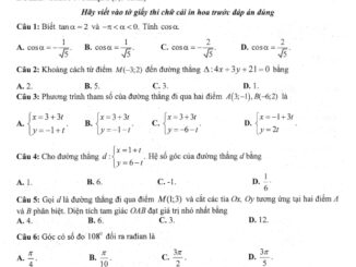 Đề KSCL học kỳ 2 Toán 10 năm học 2018 2019 sở GD&ĐT Vĩnh Phúc