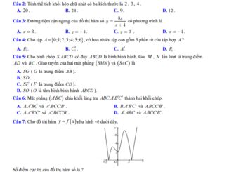 Đề KSCL lần 1 Toán 12 năm 2020 2021 trường THPT Nguyễn Viết Xuân Vĩnh Phúc