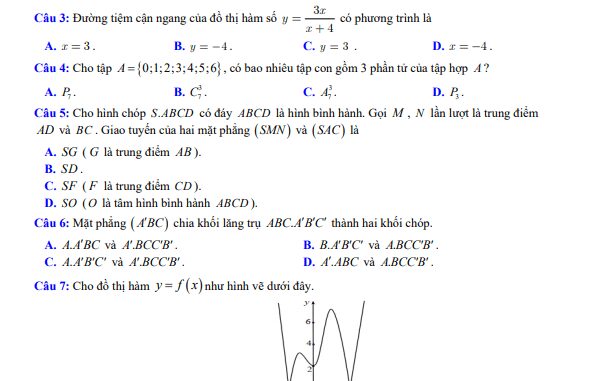 Đề KSCL lần 1 Toán 12 năm 2020 2021 trường THPT Nguyễn Viết Xuân Vĩnh Phúc