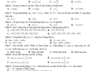 Đề KSCL Toán 11 lần 2 năm 2019 2020 trường Nguyễn Viết Xuân Vĩnh Phúc