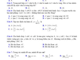 Đề KSCL Toán 11 lần 4 năm 2019 2020 trường THPT Nguyễn Viết Xuân Vĩnh Phúc