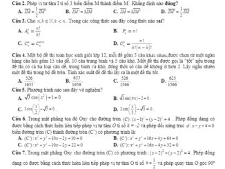 Đề KSCL Toán 11 ôn thi THPTQG 2020 lần 2 trường THPT Đội Cấn Vĩnh Phúc