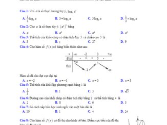 Đề KSCL Toán 12 lần 1 năm 2019 2020 trường Đặng Thai Mai Thanh Hóa