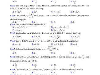Đề KSCL Toán 12 lần 1 ôn thi THPTQG 2019 2020 trường Đội Cấn Vĩnh Phúc