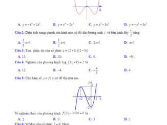 Đề KSCL Toán 12 lần 2 năm học 2019 2020 trường THPT Lê Lai Thanh Hóa