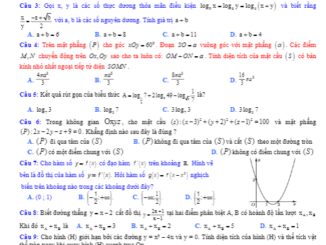 Đề KSCL Toán 12 lần 4 năm 2018 2019 trường Nguyễn Đức Cảnh Thái Bình