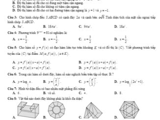 Đề KSCL Toán 12 thi Đại học năm 2019 2020 trường Hàm Rồng Thanh Hóa