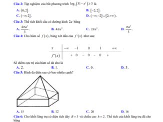 Đề KSCL Toán 12 thi TN THPT 2024 lần 1 trường THPT Ba Đình Thanh Hóa