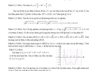 Đề thi chọn học sinh giỏi tỉnh Toán 12 năm 2019 2020 sở GD&ĐT Hà Tĩnh