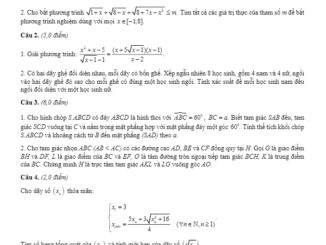 Đề thi chọn học sinh giỏi Toán 12 năm 2019 2020 sở GD&ĐT Quảng Trị