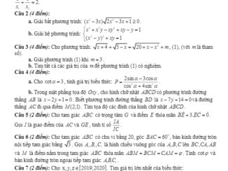 Đề thi chọn HSG Toán 10 năm học 2019 2020 trường THPT thị xã Quảng Trị