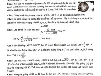 Đề thi chọn HSG Toán 11 THPT năm học 2018 – 2019 sở GD&ĐT Vĩnh Phúc