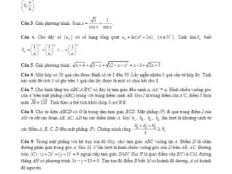 Đề thi chọn HSG Toán 12 THPT năm học 2019 2020 sở GD&ĐT Vĩnh Phúc