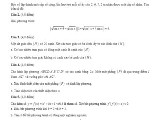 Đề thi chọn HSG Toán THPT cấp tỉnh năm 2019 2020 sở GD&ĐT An Giang