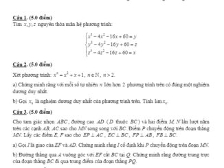 Đề thi chọn HSG Toán THPT cấp tỉnh năm 2019 2020 sở GD&ĐT Ninh Bình